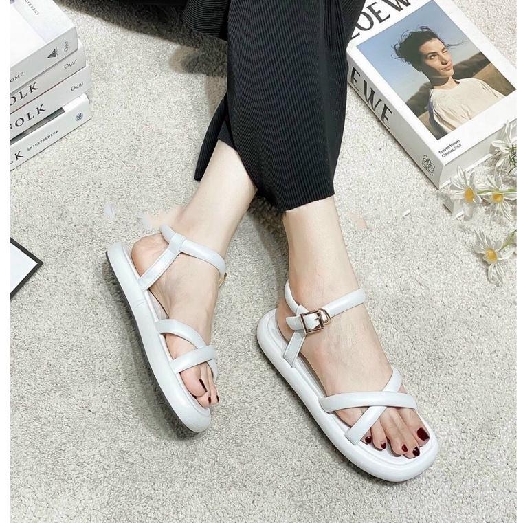 Dép Sandal nữ 2p đế bánh mì SANDAL QUAI CHÉO X siêu êm 3 màu