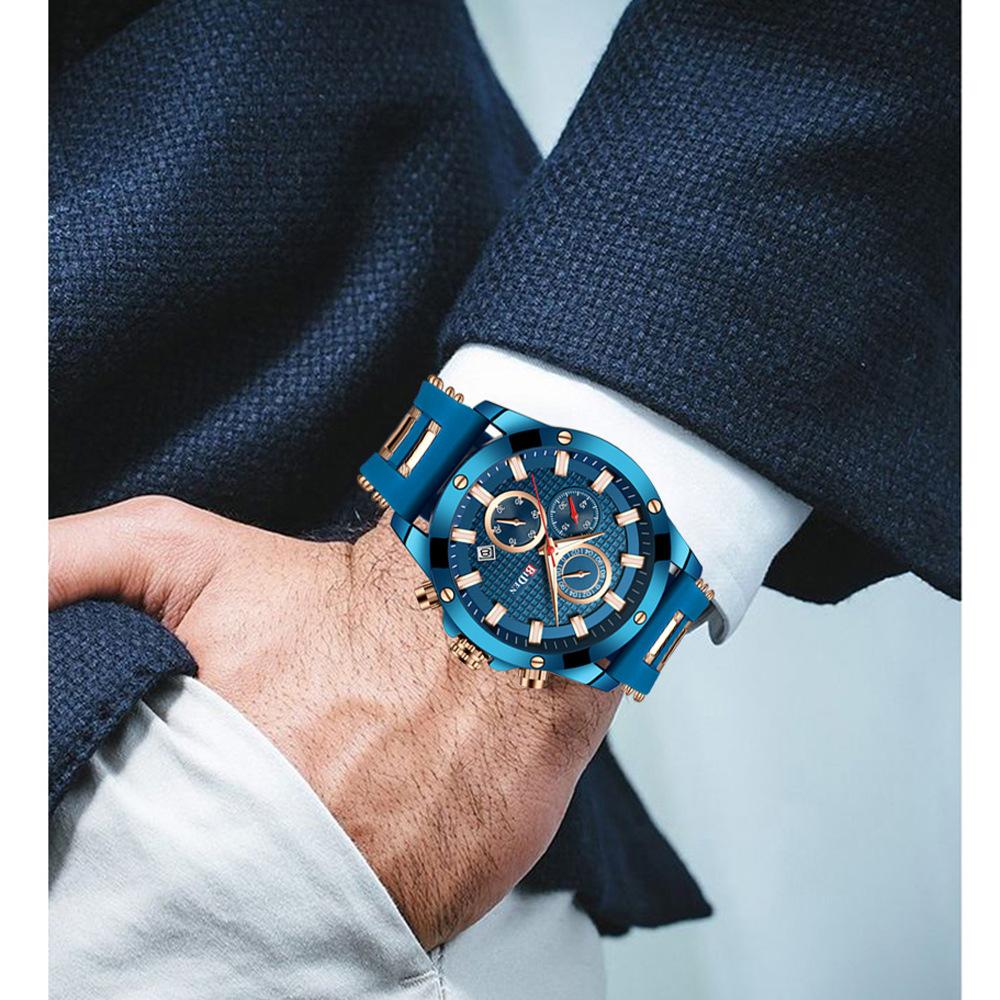 Đồng hồ BIDEN Men dây thép không gỉ,đa chức năng