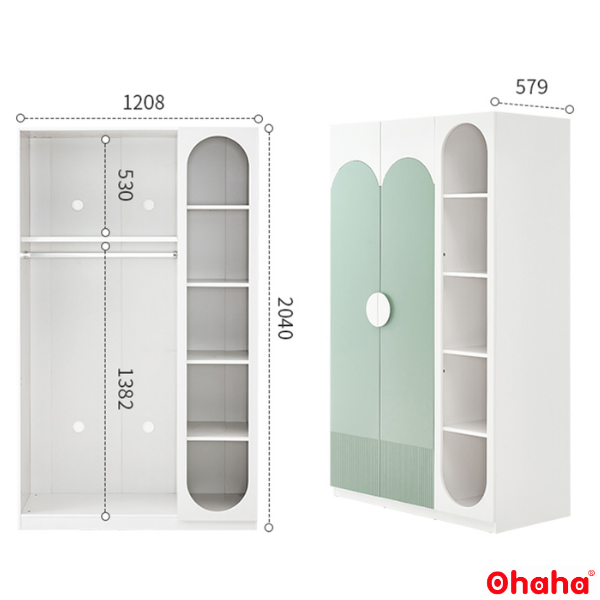 Tủ Quần Áo Trẻ Em Hiện Đại Ohaha - TAK002
