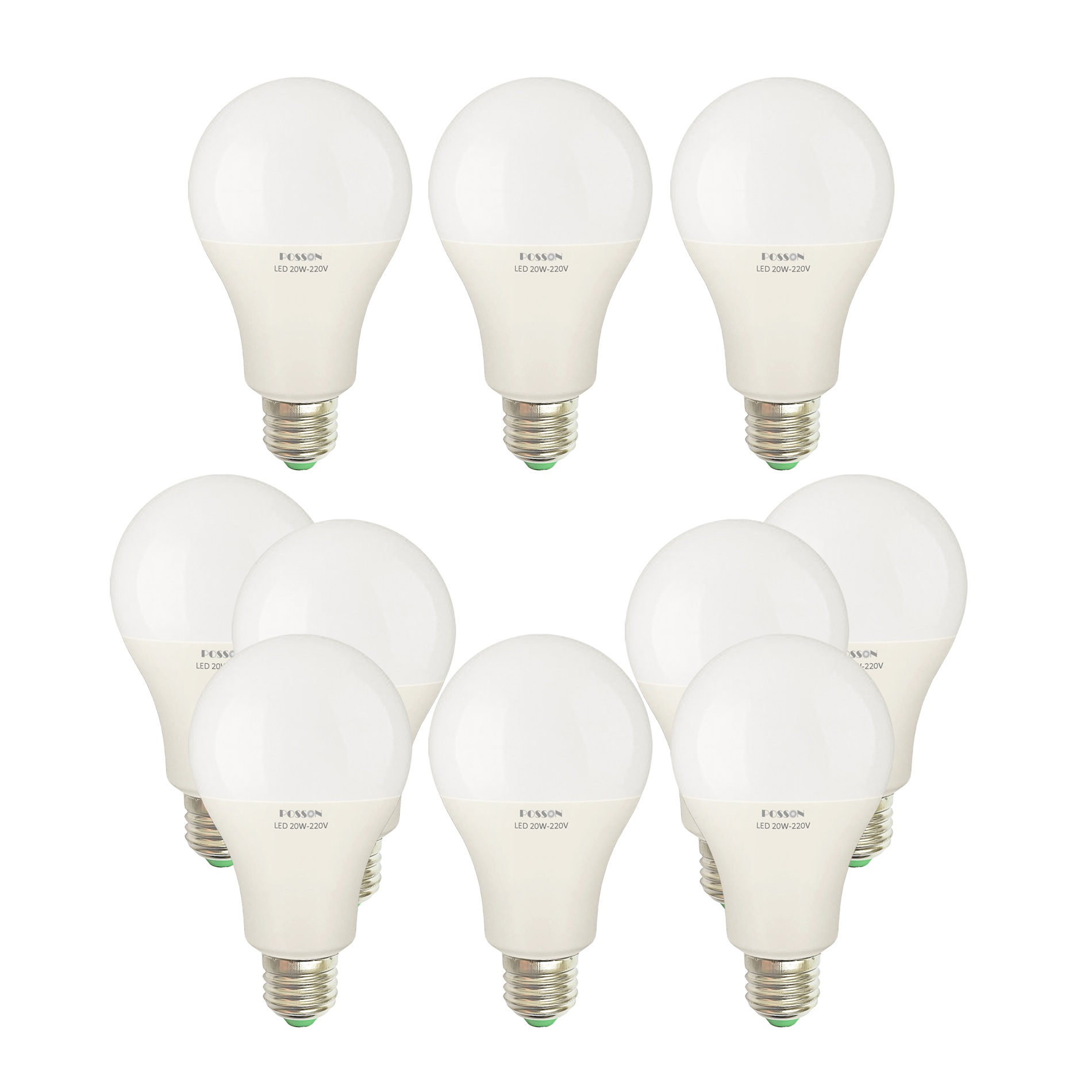 10 Bóng đèn Led 20w A80 tròn bup bulb kín chống nước tiết kiệm điện siêu sáng Posson LB-H20x