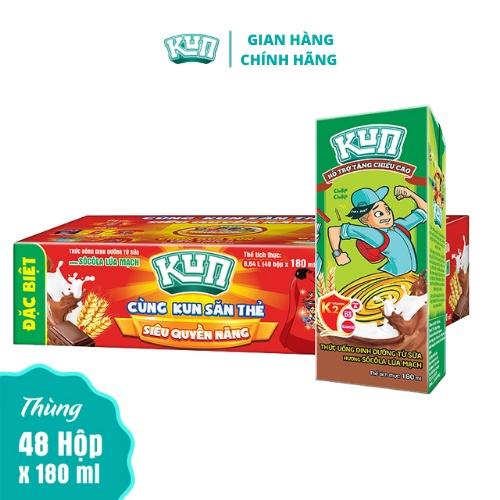 Kun thức uống dinh dưỡng vị Sôcôla lúa mạch thùng 48 hộp x 180ml