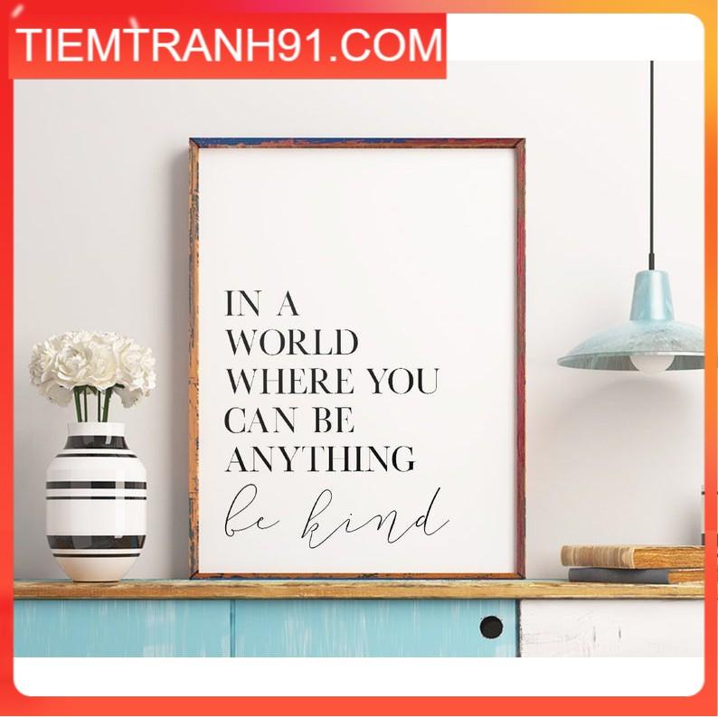 Tranh treo tường | - Typography-Be Kind Printable Art, Typography Poster 22 , tranh canvas giá rẻ