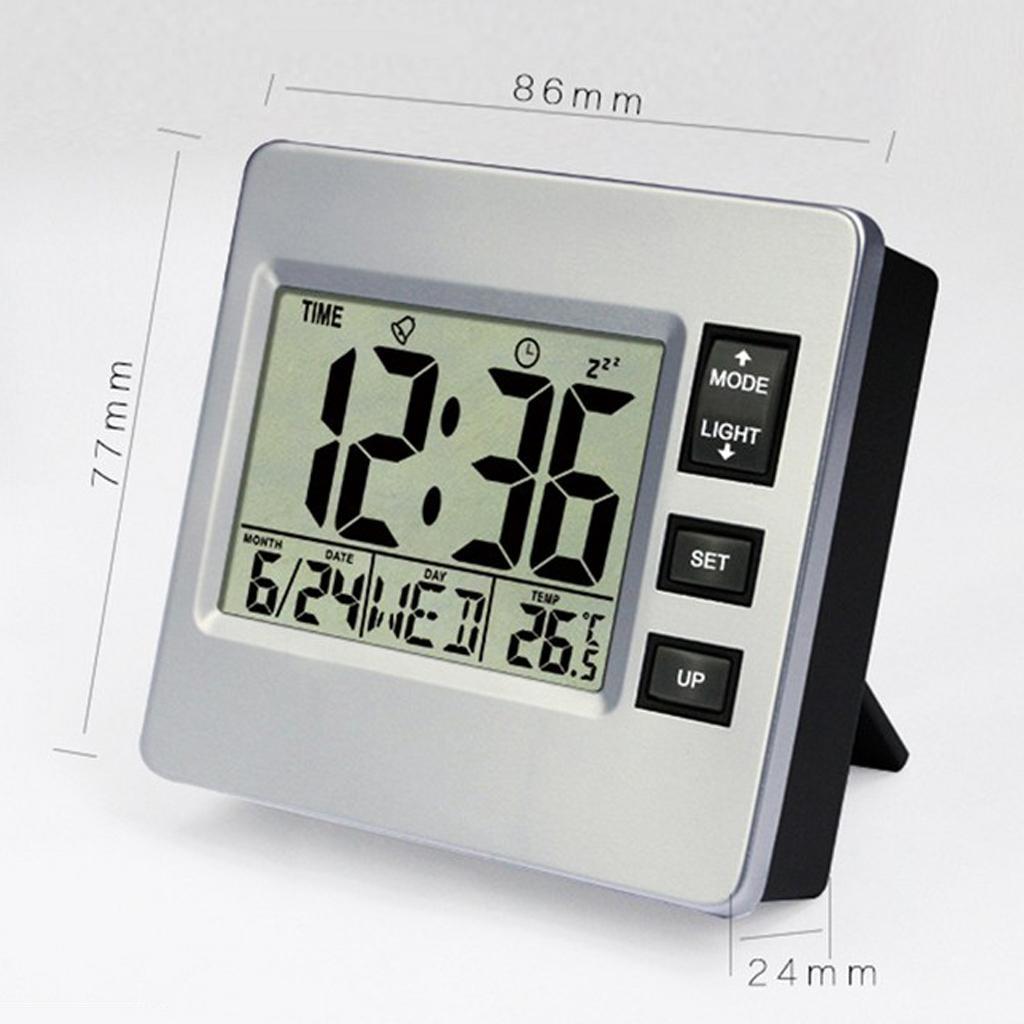 Digital Alarm Clock LCD Wall Mount&Desk Display Calender Clock for Office