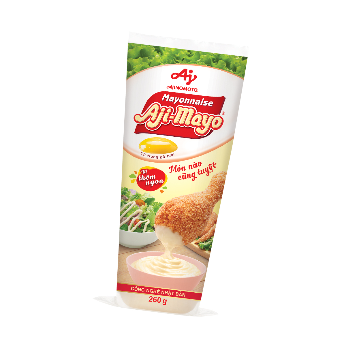 Combo 2 Tuýp Xốt Mayonnaise Aji-mayo® Vị Nguyên Bản 260g/Tuýp