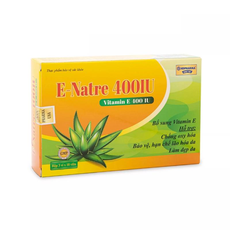 Viên uống đẹp da chống lão hóa E-NATRE 400IU VÀNG HỘP 30 VIÊN - Rostex- Tủ Thuốc Bảo Châu