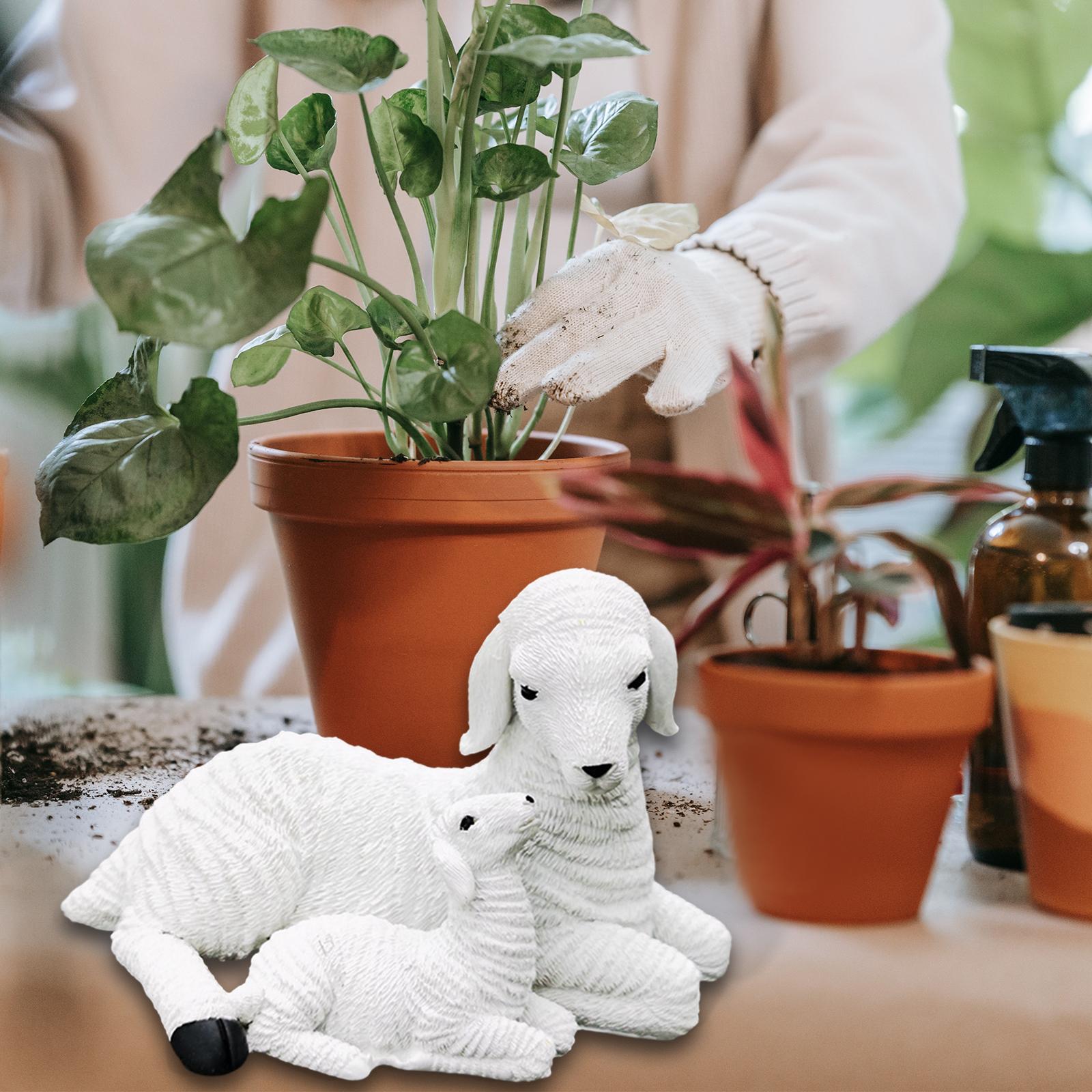 3 Pack Rustic Style Goat Figurine Lamb Ornament Housewarming Decor Gift