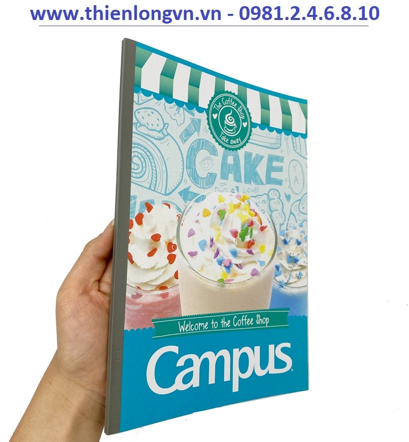 Lốc 5 quyển vở kẻ ngang 120 trang B5 Coffee Shop Campus NB-BCOF120 màu xanh