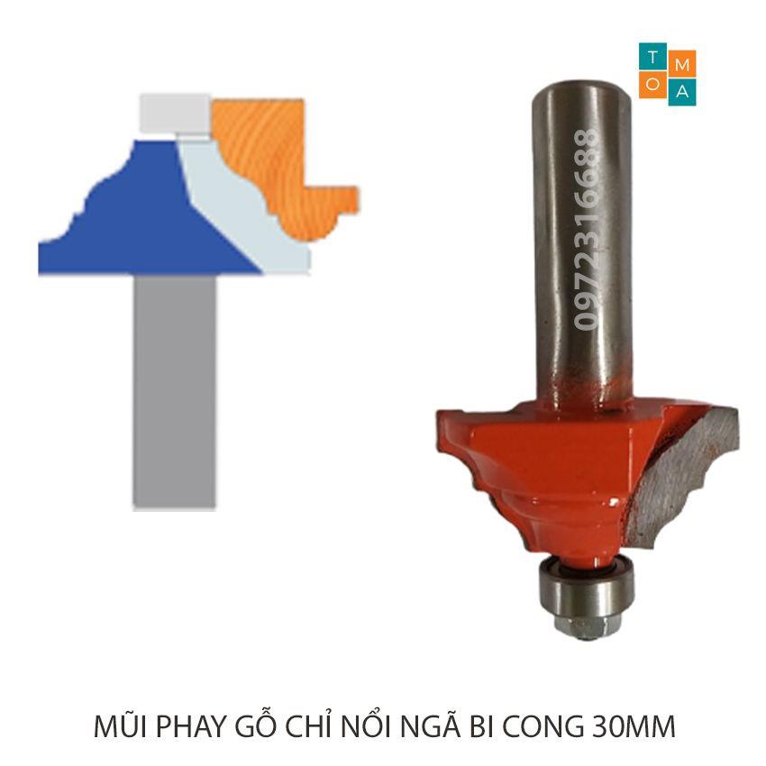 BỘ 2 MŨI PHAY GỖ - MŨI SOI GỖ ĐÁNH CHỈ NỔI NGÃ 30M CỐT 12.7MM