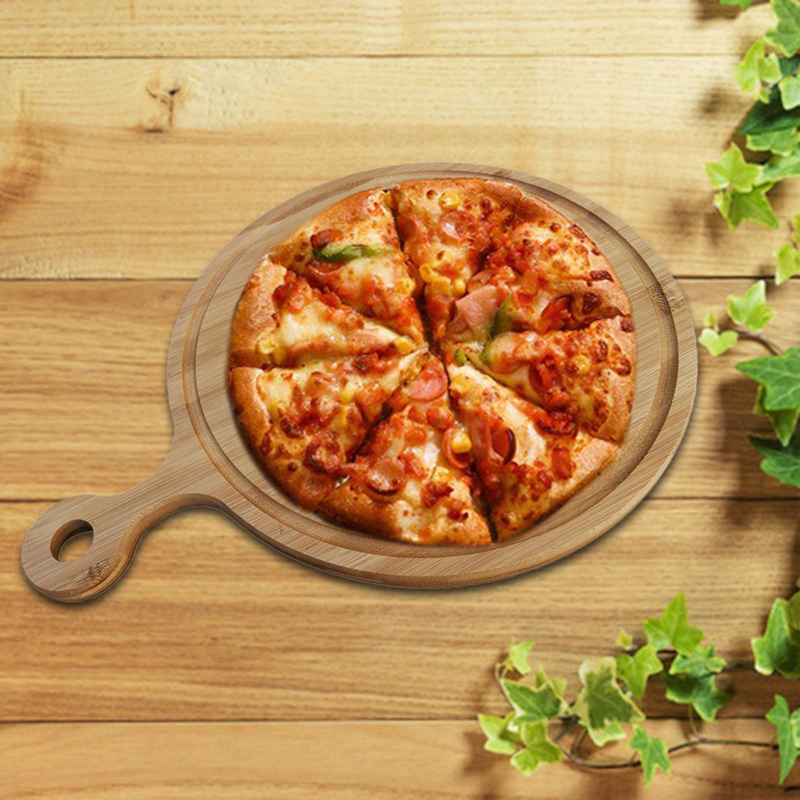 Pizza Peel, Wood Serving Pan, Cheese Boards, Pizza Board Pizza Paddle Cutting Board with Handle for Pizza, Bread, Cutting Fruit, and Serving