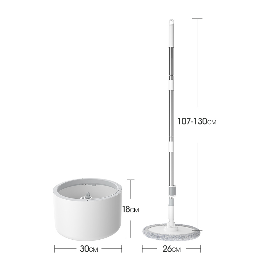 Bộ cây lau nhà thông minh xoay 360 độ thép không gỉ nhựa ABS sang trọng tặng kèm 1 bông lau công nghệ tách nước bẩn và nước sạch giúp tiết kiệm nước Nhật Bản