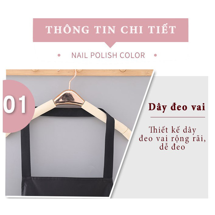 Tạp Dề nấu ăn FASONKITCHEN chống thấm nước phong cách Hàn Quốc 2 màu trắng đen