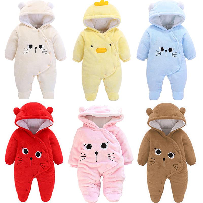 Cho Bé Mùa Đông Ấm Quần Áo Sơ Sinh Gái Dép Nỉ Tổng Thể Thu Gấu Áo Liền Quần Bé Trai Tay Dài Jumpsuit Trang Phục Trẻ Sơ Sinh Bộ Đồ Ngủ Dễ Thương