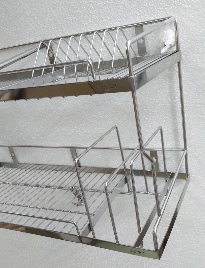 Kệ chén Kibath đa năng 2 tầng inox 304