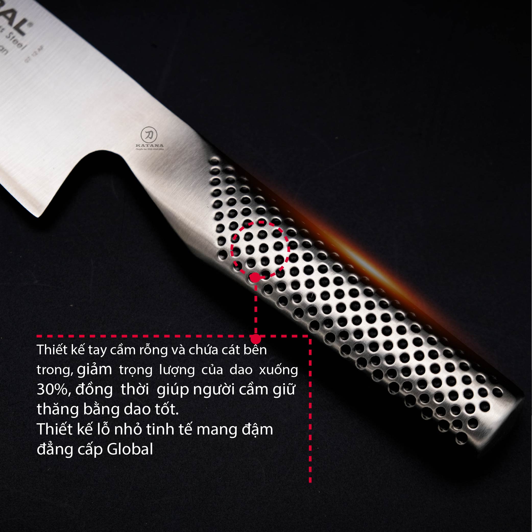 Dao bếp Nhật cao cấp Global G1 Slicer - Dao thái lát - Dao bếp Nhật chính hãng