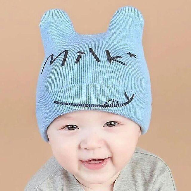 Mũ len MILK mùa đông cực ấm cho bé từ 3 tháng - 2.5 tuổi