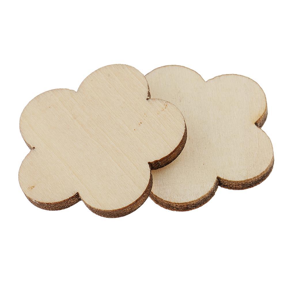 Multiple Shape MDF Unfinished Wooden Pieces Blank Plaque DIY Craft 60 Pieces