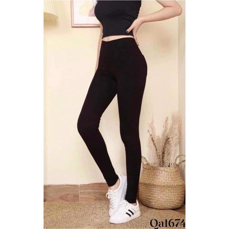 Quần Legging Dài Nữ Chất Cotton Loại 1 Thoáng Mát Cạp Cao Gen Bụng Co Giãn Cực Tốt