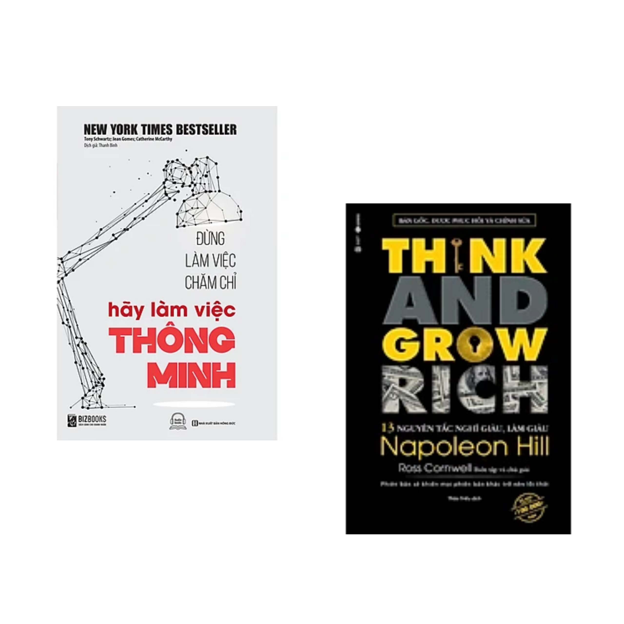 Combo Sức Mạnh Bí Mật Tư Duy:Đừng Làm Việc Chăm Chỉ Hãy Làm Việc Thông Minh+ Think And Grow Rich - 13 Nguyên Tắc Nghĩ Giàu, Làm Giàu  /Tặng kèm Bookmark Happy Life