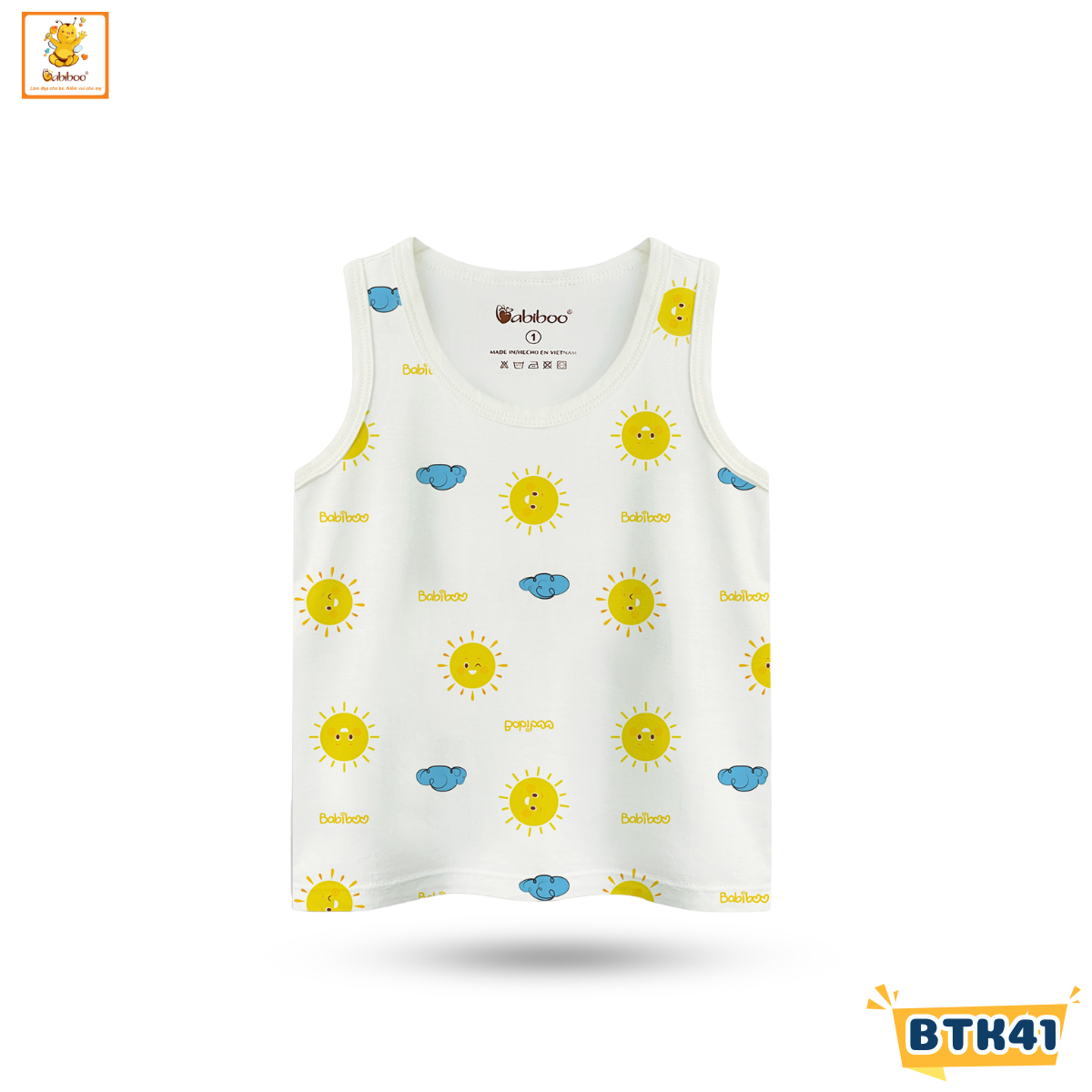 Áo ba lỗ bé trai Babiboo áo ba lỗ sơ sinh cho bé trai, bé gái chất Viscose mềm mịn mát - BTK41