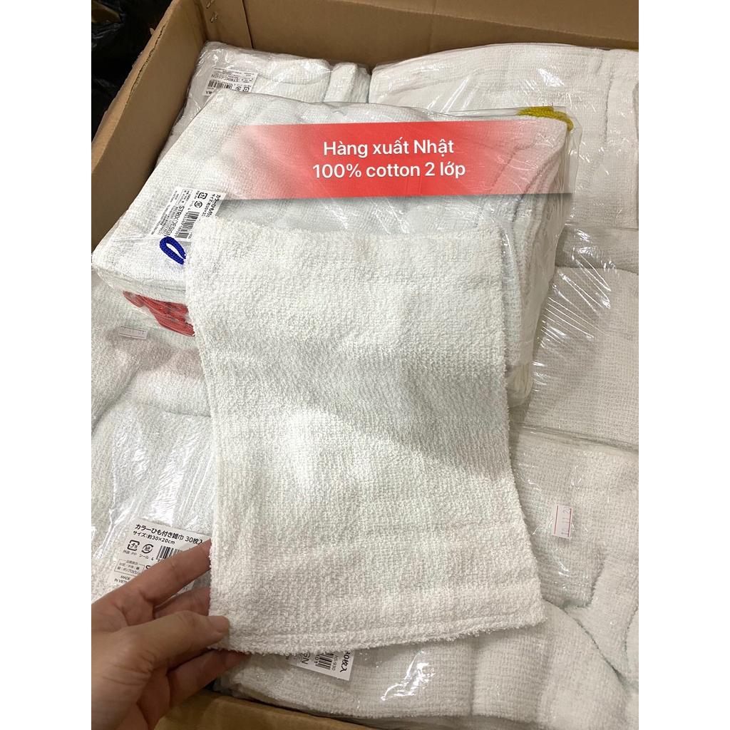 Combo 10 khăn lau đa năng cotton hàng 2 lớp dày dặn xuất Nhật KT 20x30cm