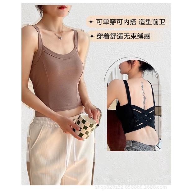 Áo hai dây crop top nữ , Áo tank top chất liệu cotton thấm hút mồ hôi, Áo 2 dây có đệm diện hè xinh