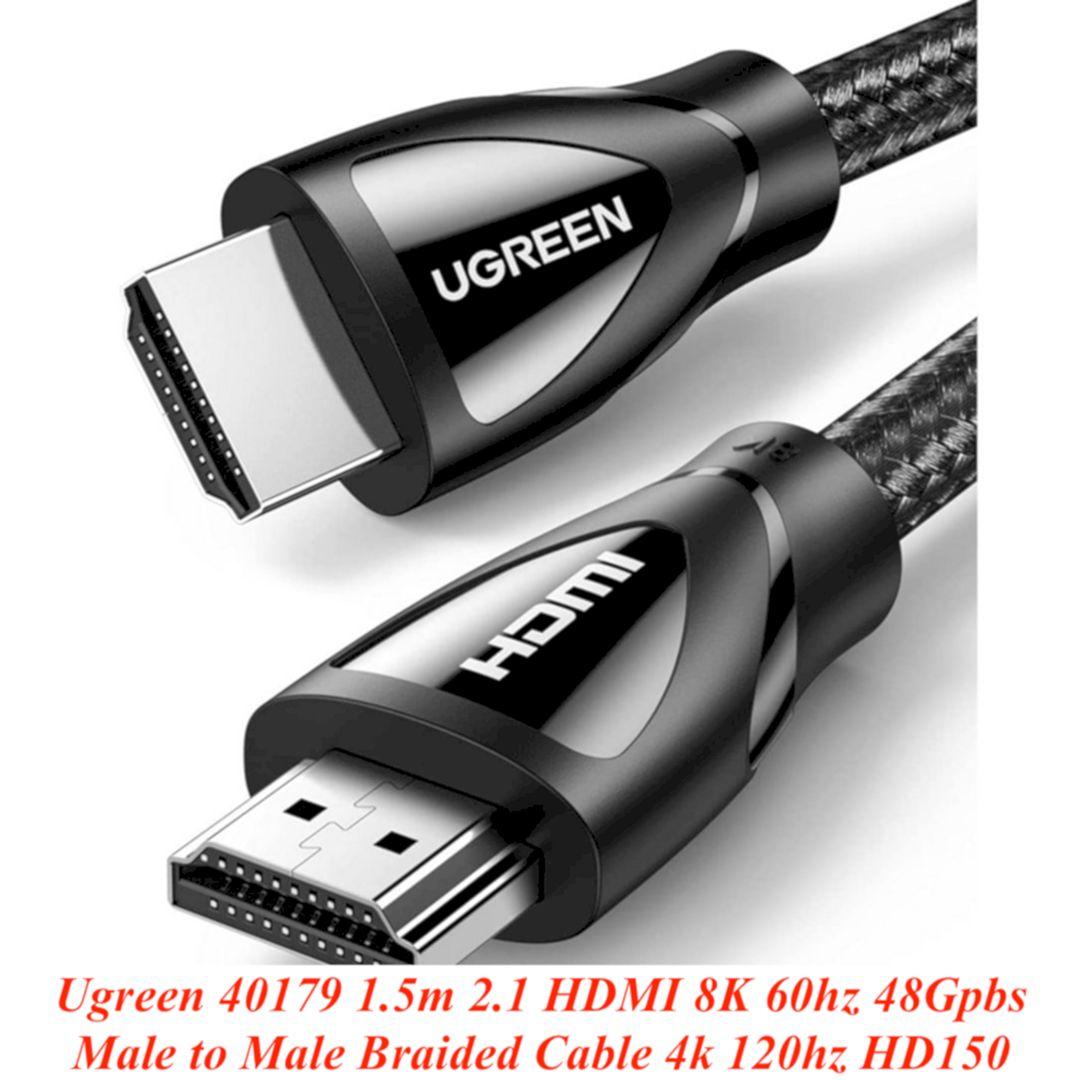 Ugreen UG40179HD150TK 1.5m 2.1 HDMI 8K 60hz 48Gpbs Male to Male Braided Cable 4k 120hz - HÀNG CHÍNH HÃNG