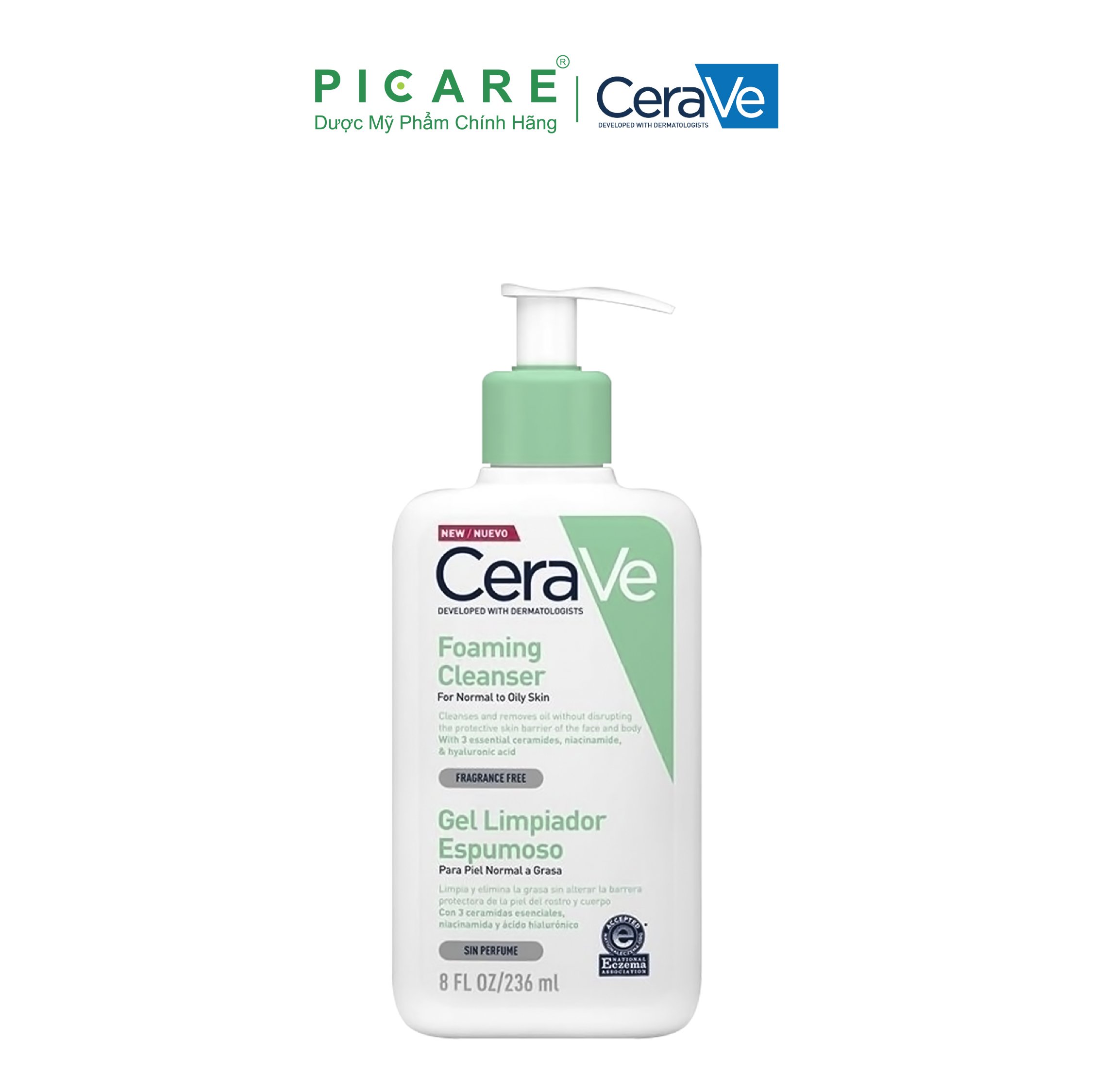 Sữa Rửa Mặt Dịu Nhẹ Cho Da Dầu CeraVe Foaming Cleanser 236ml