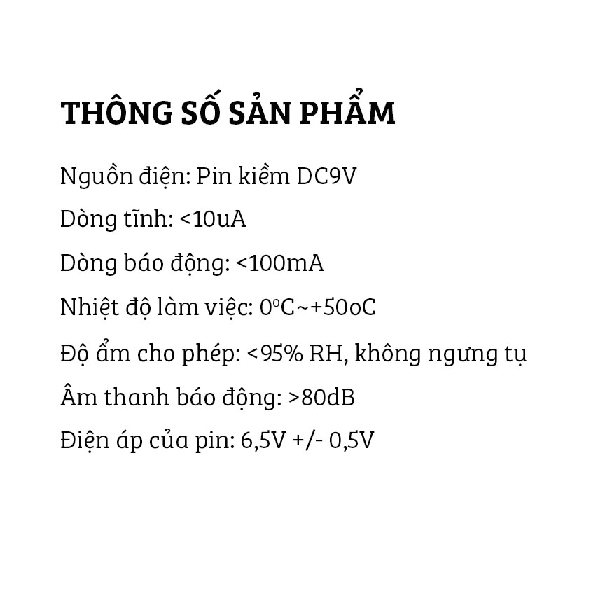 Thiết Bị Báo Khói, Cảm Biến Báo Cháy Độc Lập Cảnh Báo Qua Điện Thoại DAMAS H125 - Hàng Chính Hãng
