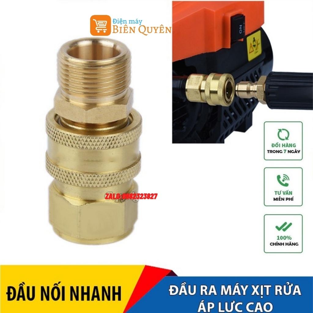 Bộ Khớp Nối Nhanh Đầu Ra Cho Máy Rửa Xe Áp Lực Cao, Máy Xịt Rửa Cao Áp, Máy Rửa Xe Gia Đình (Chống Xoắn Dây 22mm)