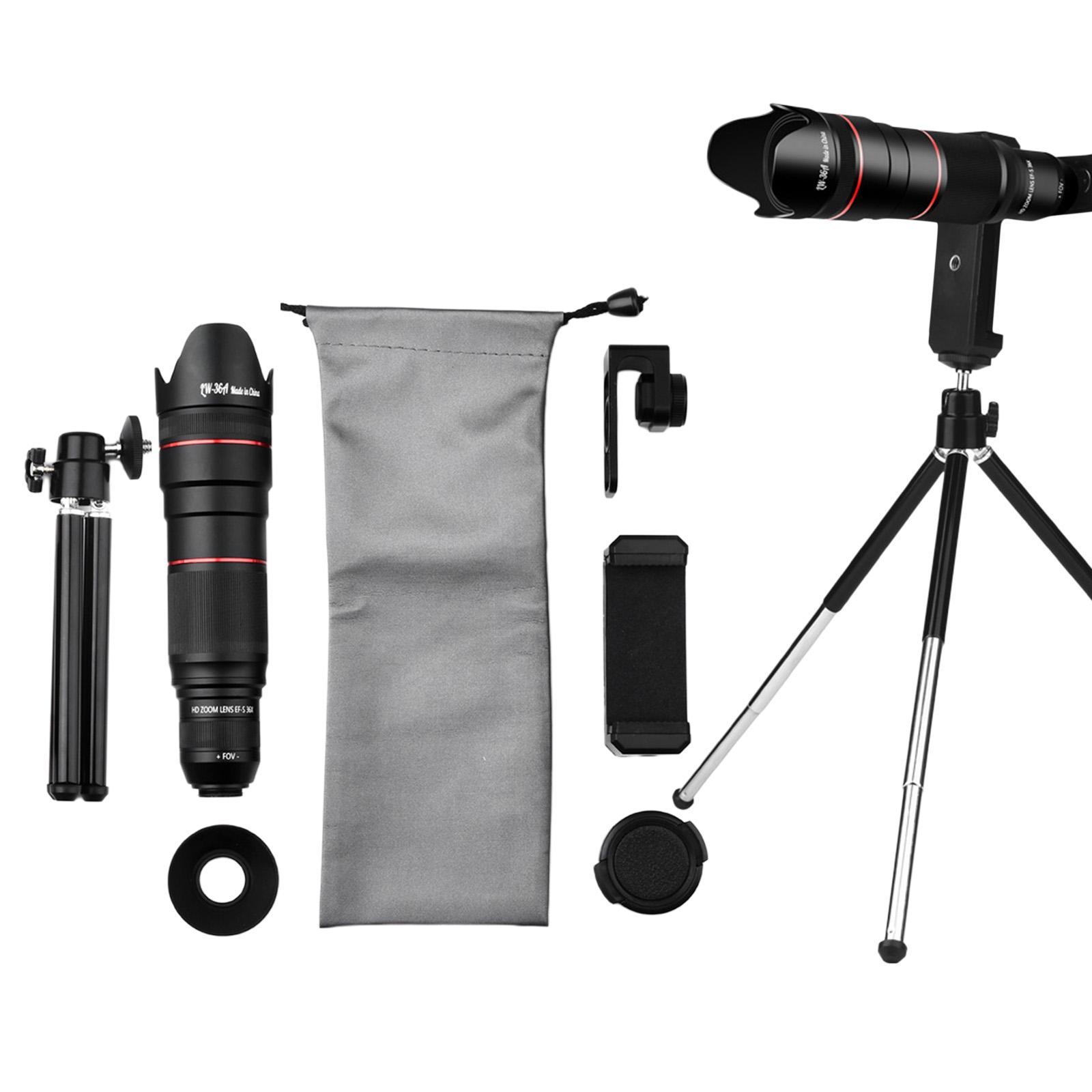 4K Telephoto  Phone Lens with Smartphone Tripod Holder