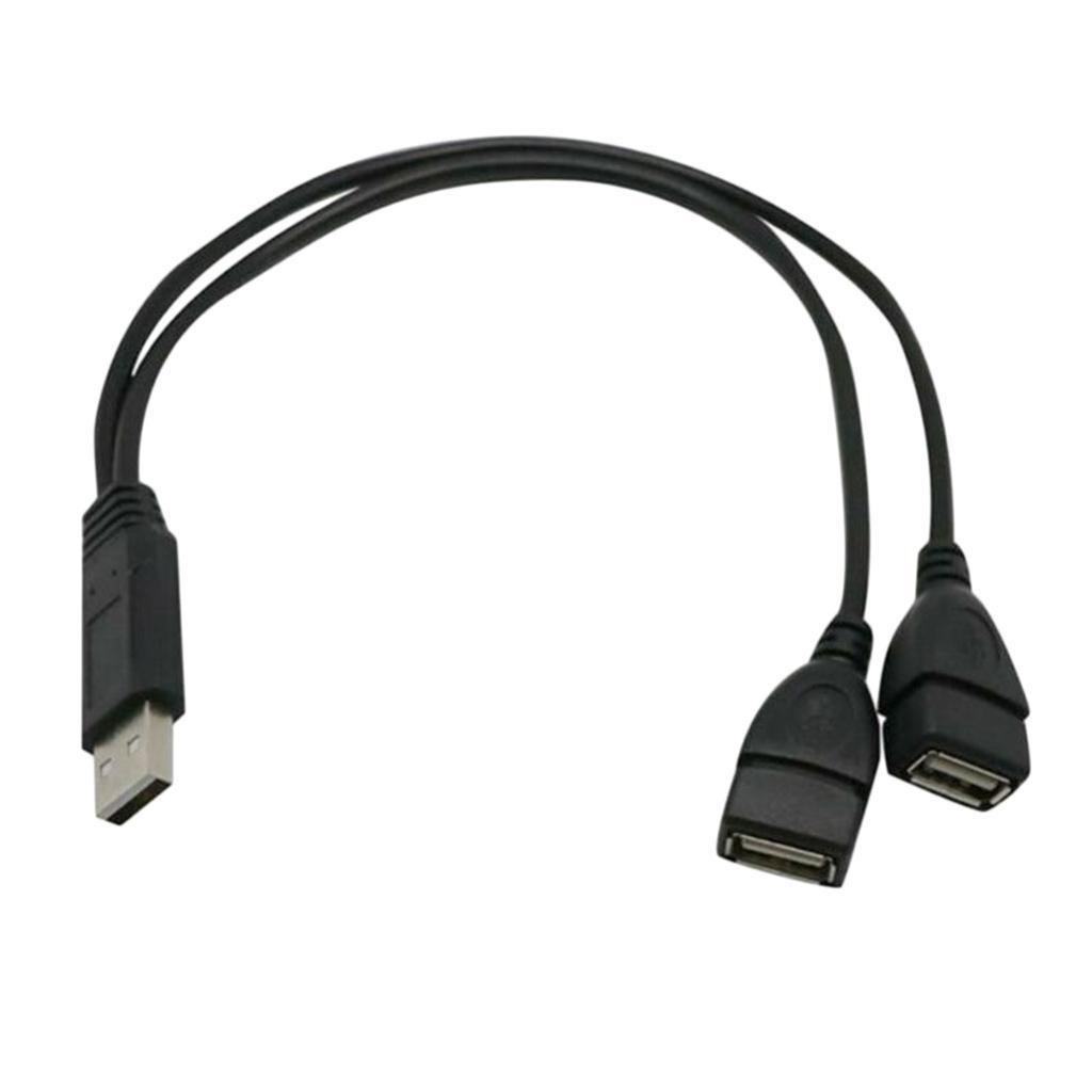 USB 2.0 Male to Dual Female Data Charge Y Splitter Cord Converter Cable