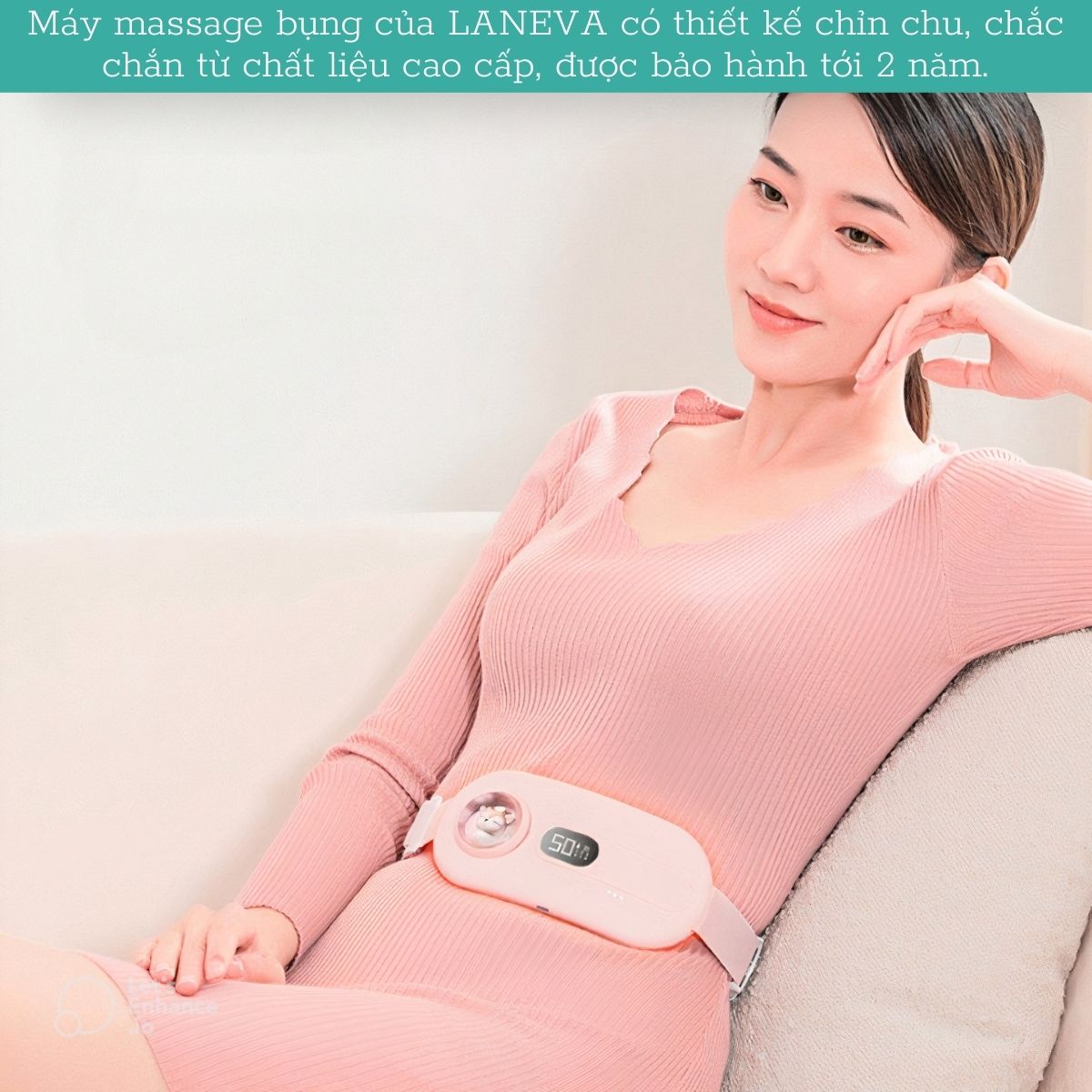 Máy Massage Bụng Giảm Đau Bụng Laneva SWB01, Đai Massage Bụng Cao Cấp, Tặng Kèm Massage Cổ.