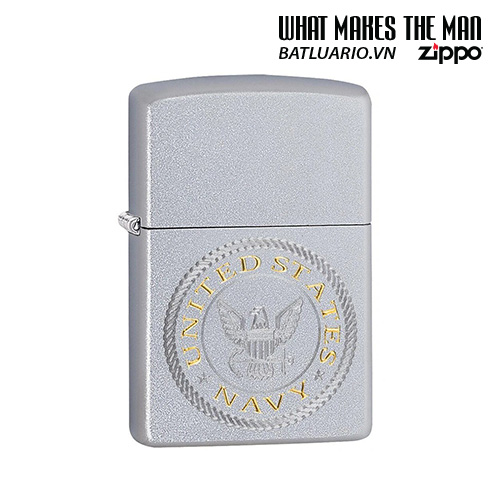 Bật Lửa Zippo 49148 Zippo Us Navy Satin Chrome
