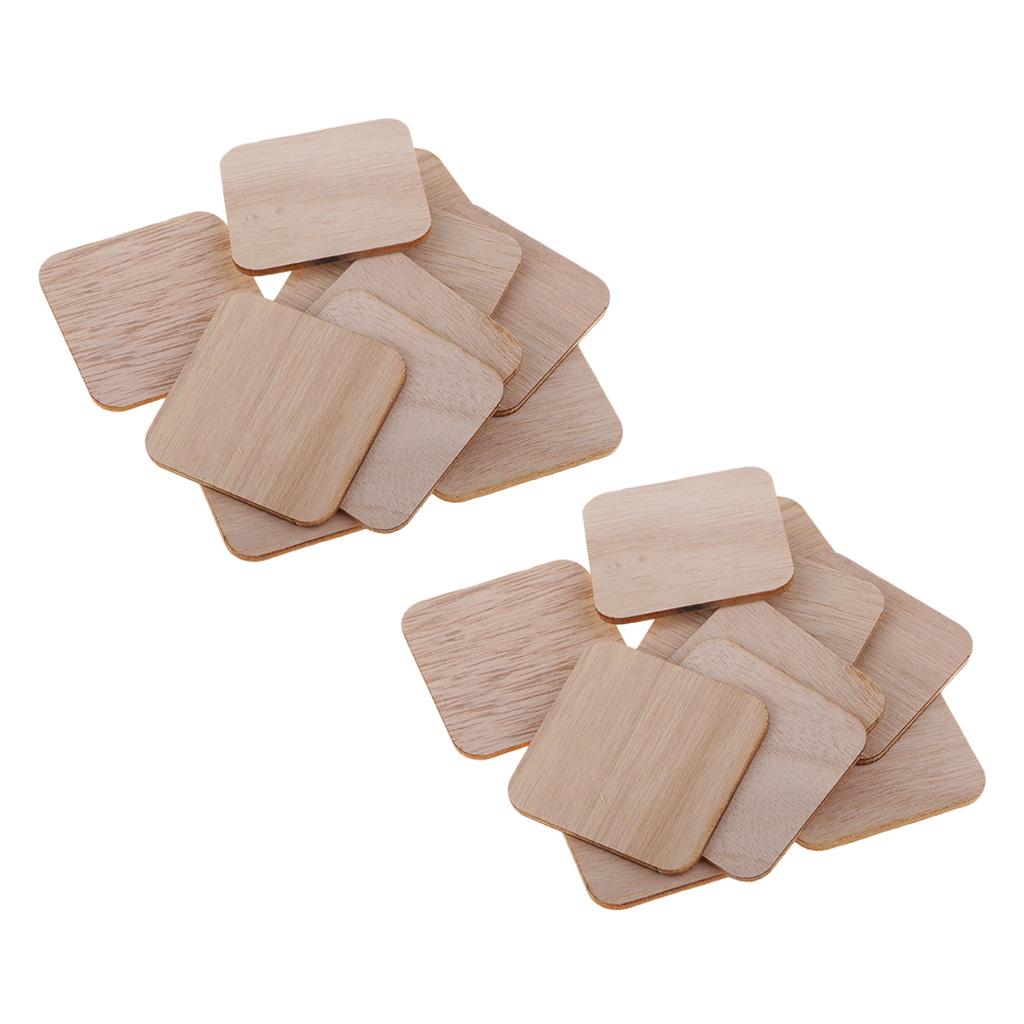 200 Gói Chưa Hoàn Thành Miếng Gỗ Trống Gỗ Ô Vuông Góc Tròn Bằng Gỗ Lỗ Cắt Cho Diy Tiếp Liệu, Thủ Công, trang T