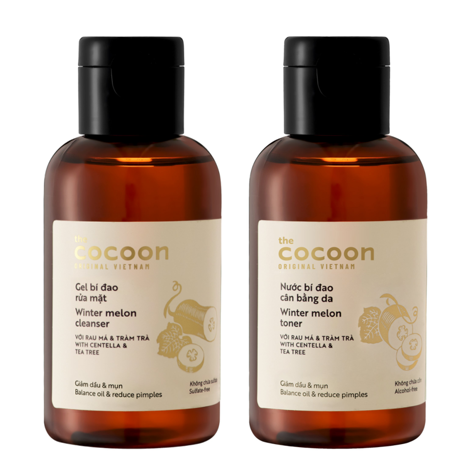 Bộ gel rửa mặt bí đao cocoon 140ml + Toner nước cân băng da bí đao cocoon 140ml