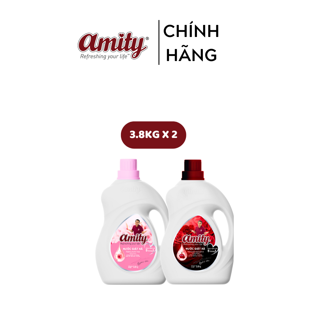Combo 2 Can Nước giặt xả Amity 3.8kg/can Làm Sạch