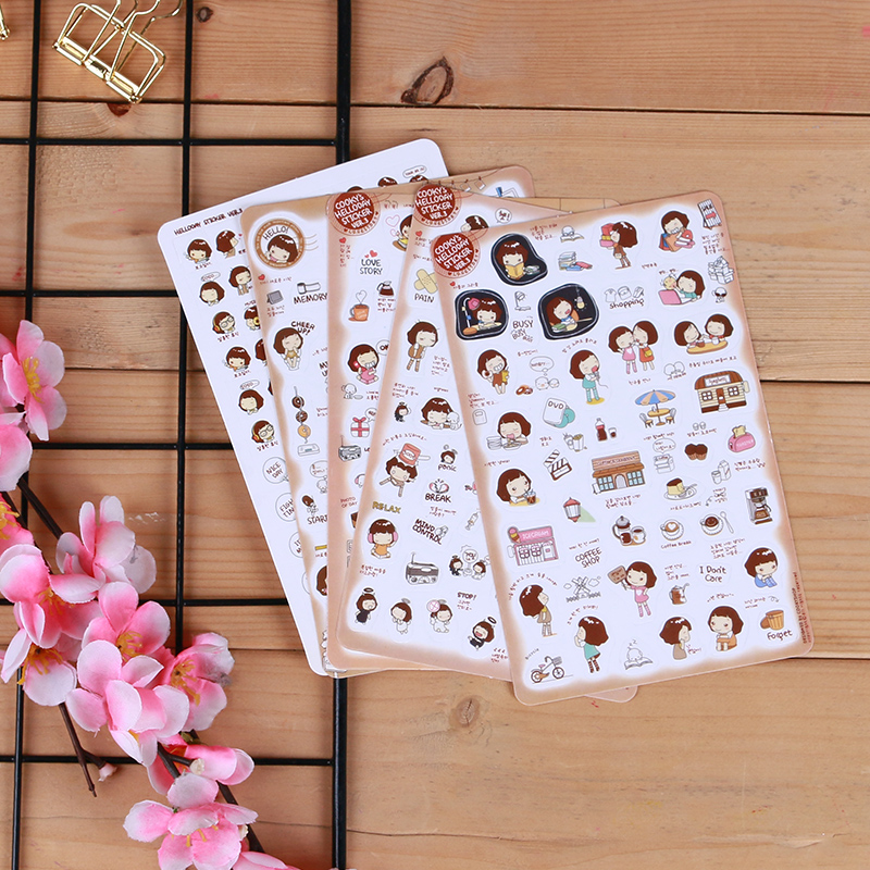 Bộ 5 tấm sticker Cooky's Helloday