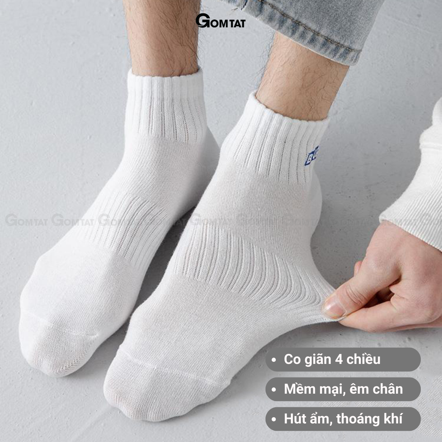 Hình ảnh Set 5 đôi Tất nam cổ ngắn chất liệu cotton cao cấp, vớ cổ thấp nam mềm mại thoáng mát 5 đôi sử dụng cả tuần - CNCC-BUG