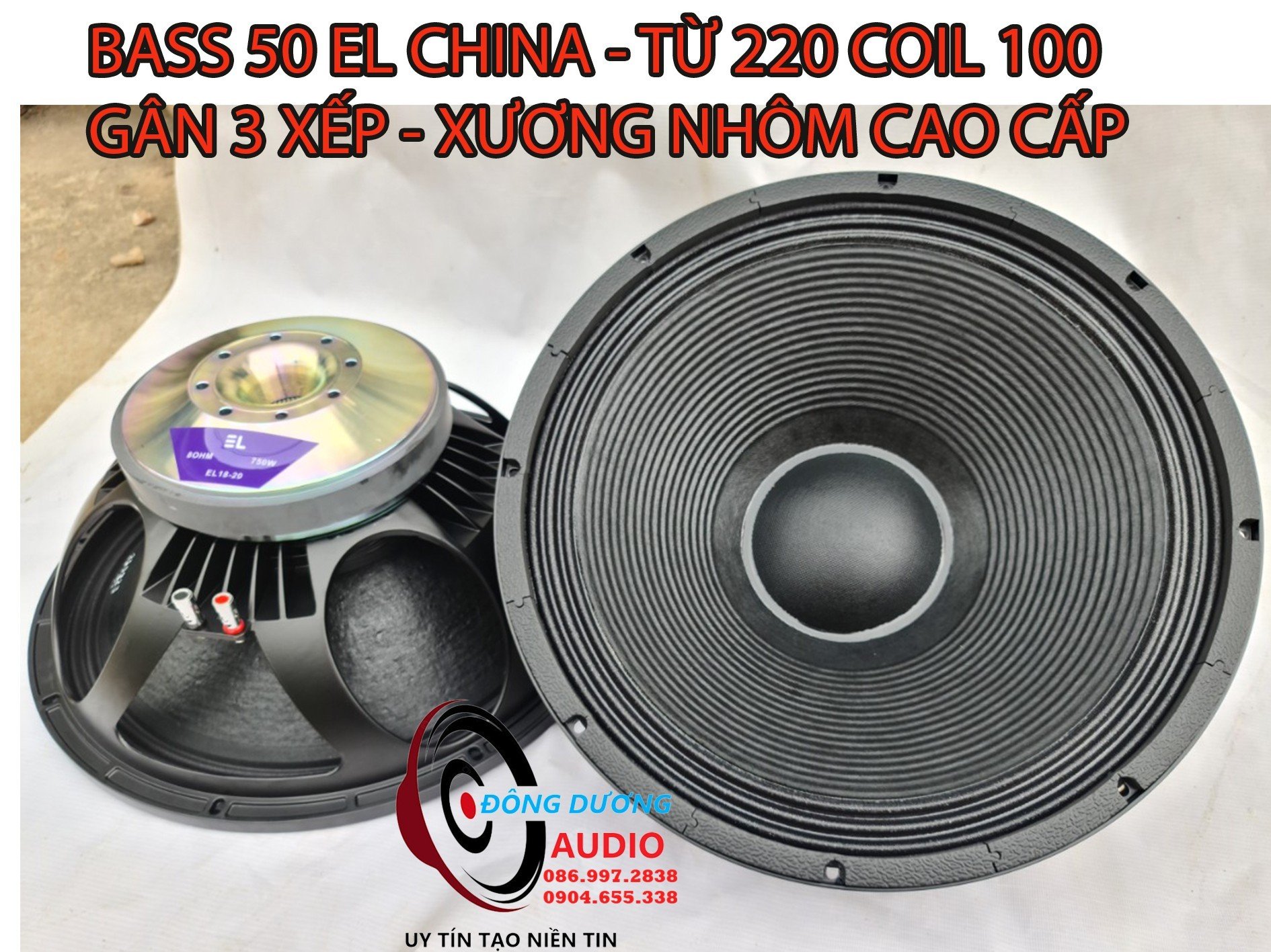 GIÁ 1 CHIẾC - LOA BASS 50 EL AUDIO TỪ 220 CÔN 100 HÀNG NHẬP KHẨU - LOA FULL 5 TẤC - CỦ LOA RỜI