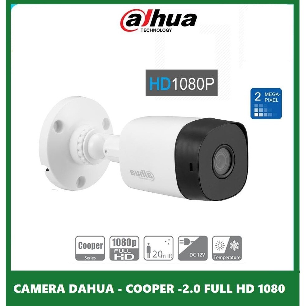 CAMERA THÂN NGOÀI TRỜI HDCVI DAHUA HAC-B1A21P 2MP - HỒNG NGOẠI ĐẾN 20M, NGƯỢC SÁNG, CÂN BẰNG TRẮNG