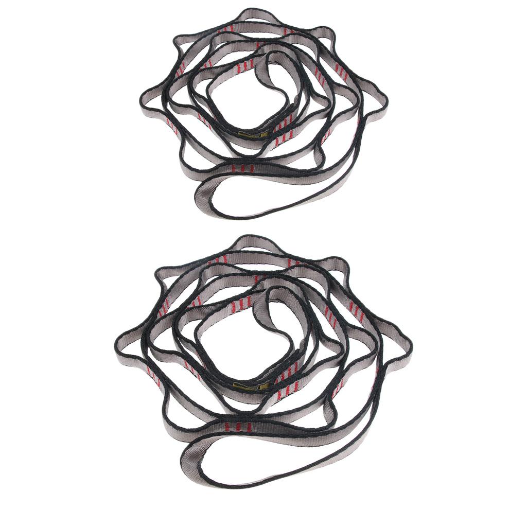 2pcs Downhill Rock Climbing Daisy Chain Rope Equipment Carabiner 22KN 180+150cm