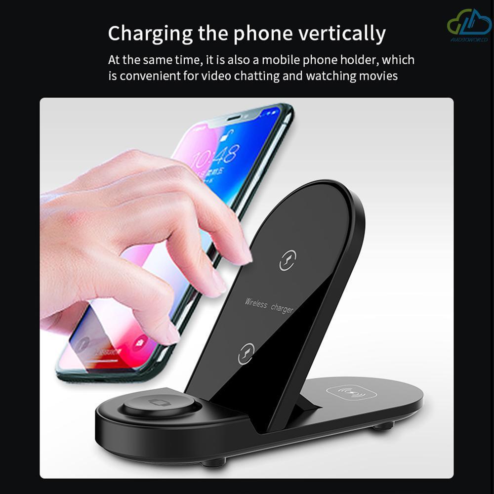 Đế sạc không dây 3 trong 1 gấp được cho IPhone/Samsung/iWatch/Airpods
