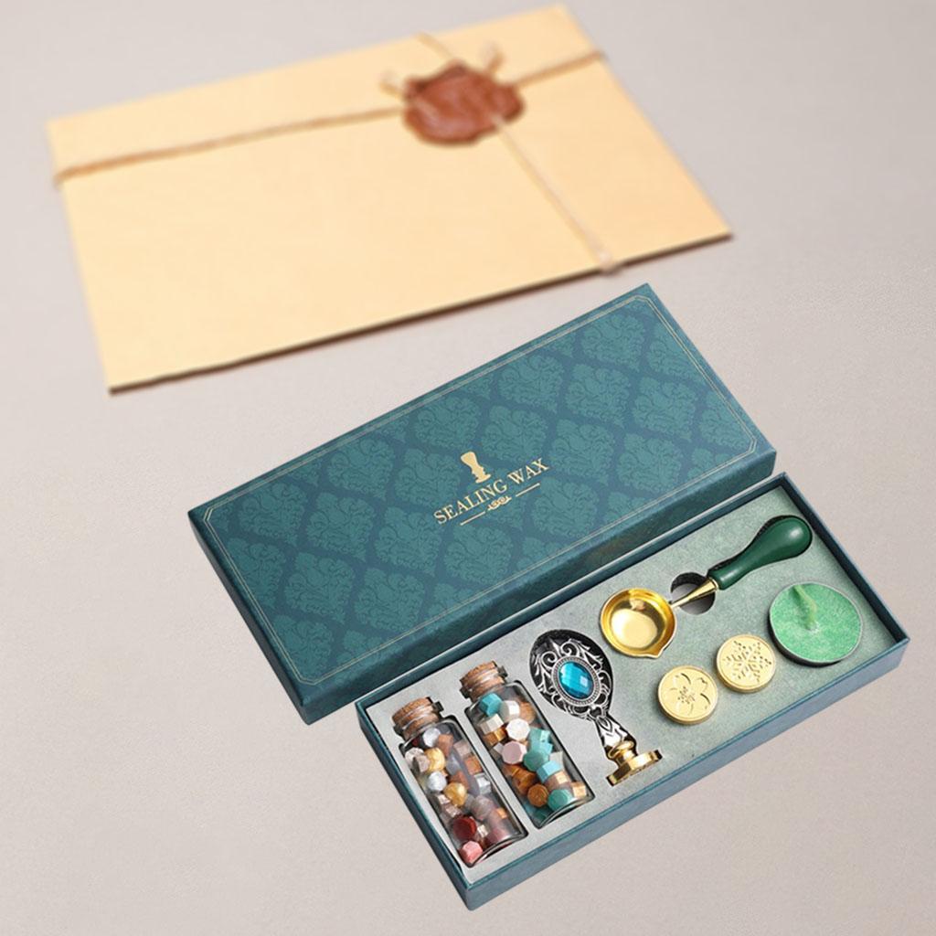 2x Retro Sealing Wax Set with Gift Box for Wedding Invitation Letter Card