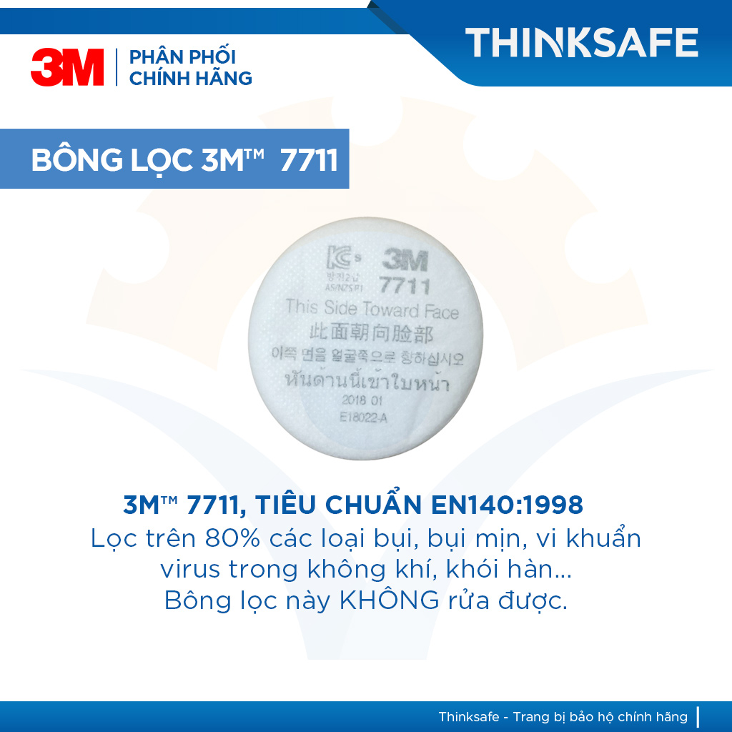 Mặt nạ phòng độc 3M HF52 mặt nạ lọc bụi, lọc hơi/khí độc kèm phin lọc 3301K-100