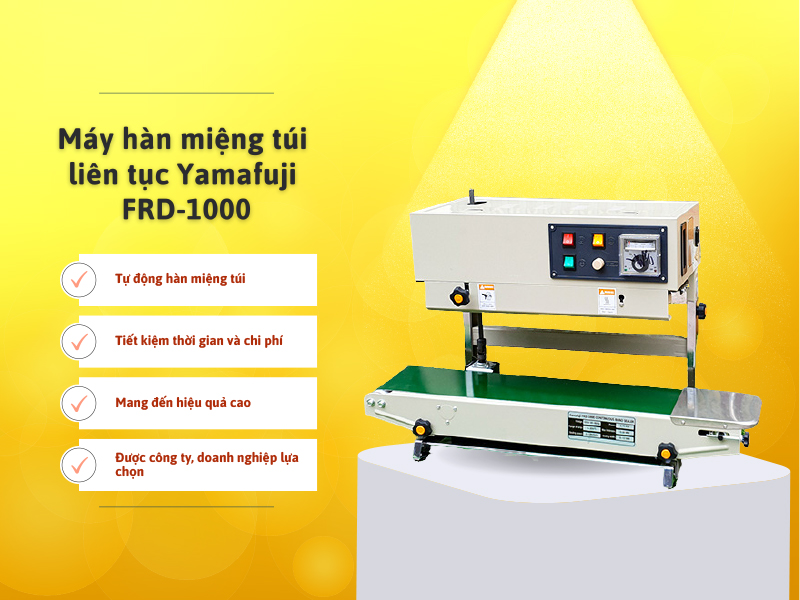 Máy hàn miệng túi liên tục Yamafuji FRD-1000 (chân cao) Hàng chính hãng