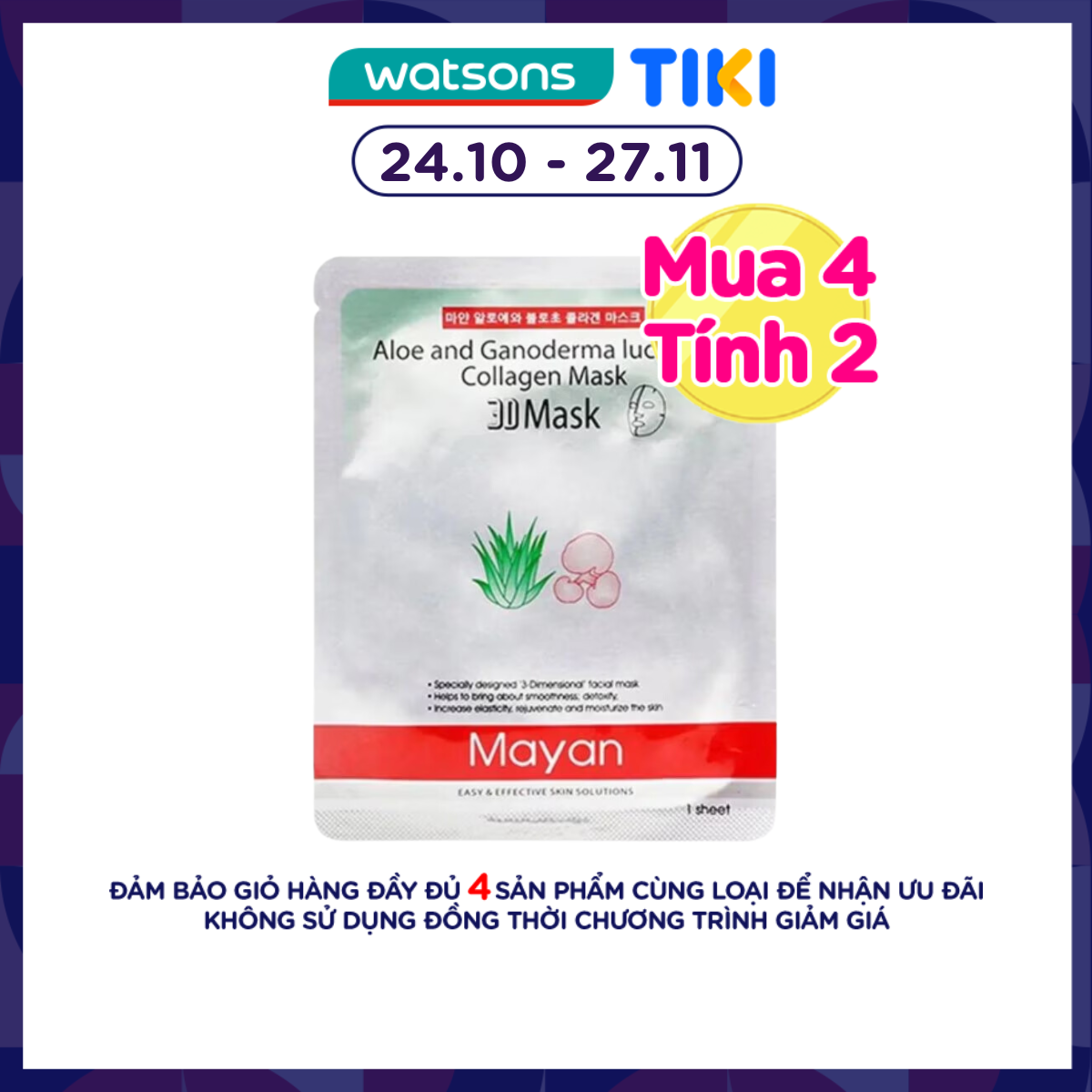 Mặt Nạ 3D Mayan Linh Chi Lô Hội