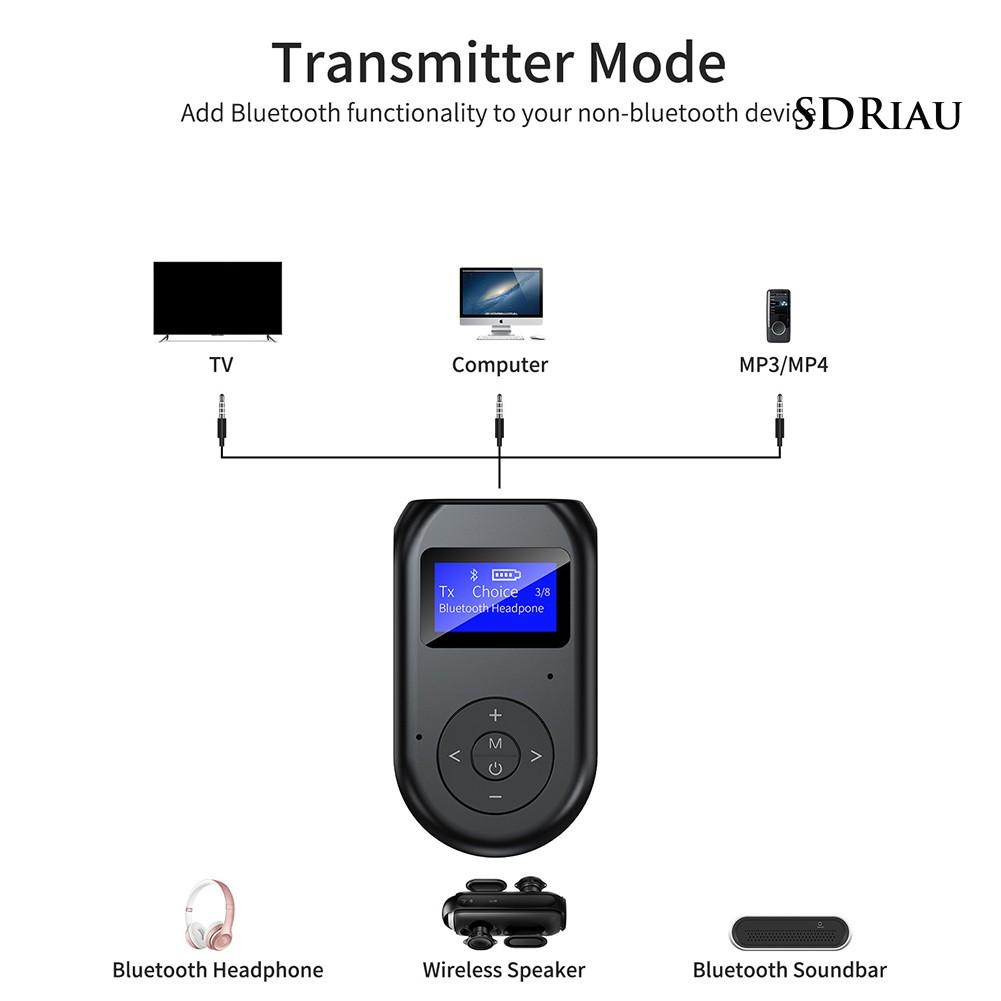 Thiết Bị Truyền Nhận Tín Hiệu Âm Thanh Bluetooth 5.0 2 Trong 1 Có Thể Sạc Kèm Phụ Kiện