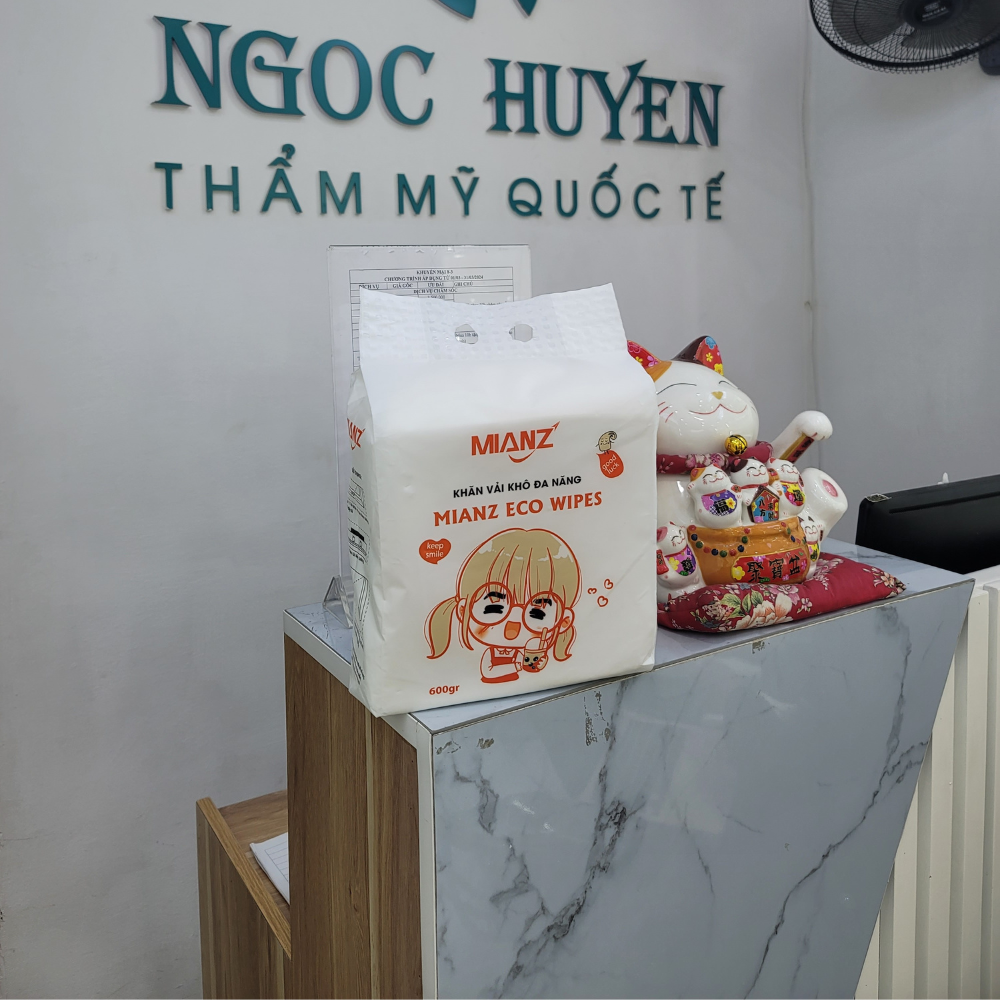 Khăn vải khô tẩy trang rửa mặt MIANZ, khăn mặt khô lau rửa đa năng chất liệu dày dặn gói 600gr sợi Viscose tổng hợp