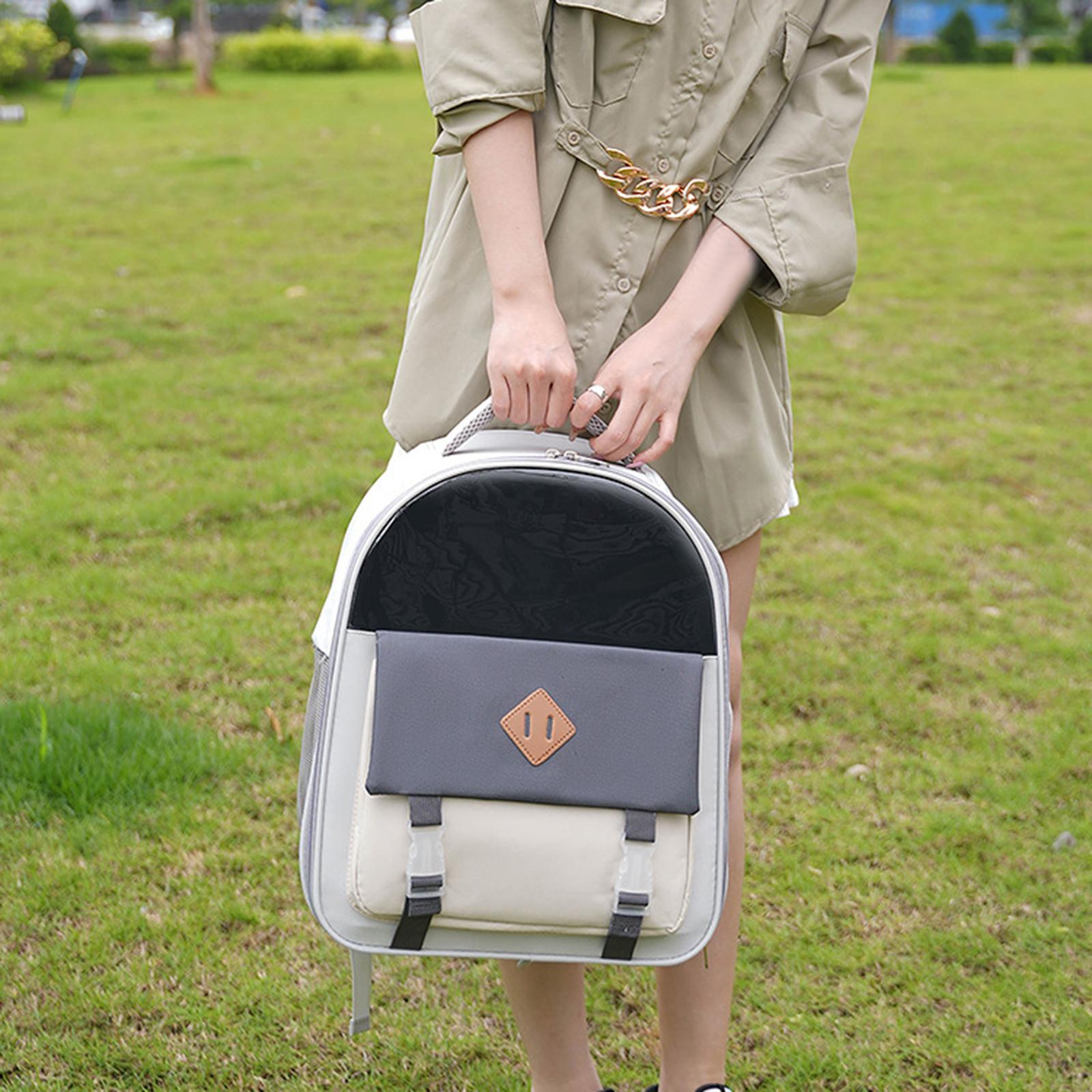 Portable Cat Carrier Backpack Ventilated Kitten Tote Dog Travel Bag Carrying Bag Dog Backpack for Walking Camping Hiking Traveling Outdoor