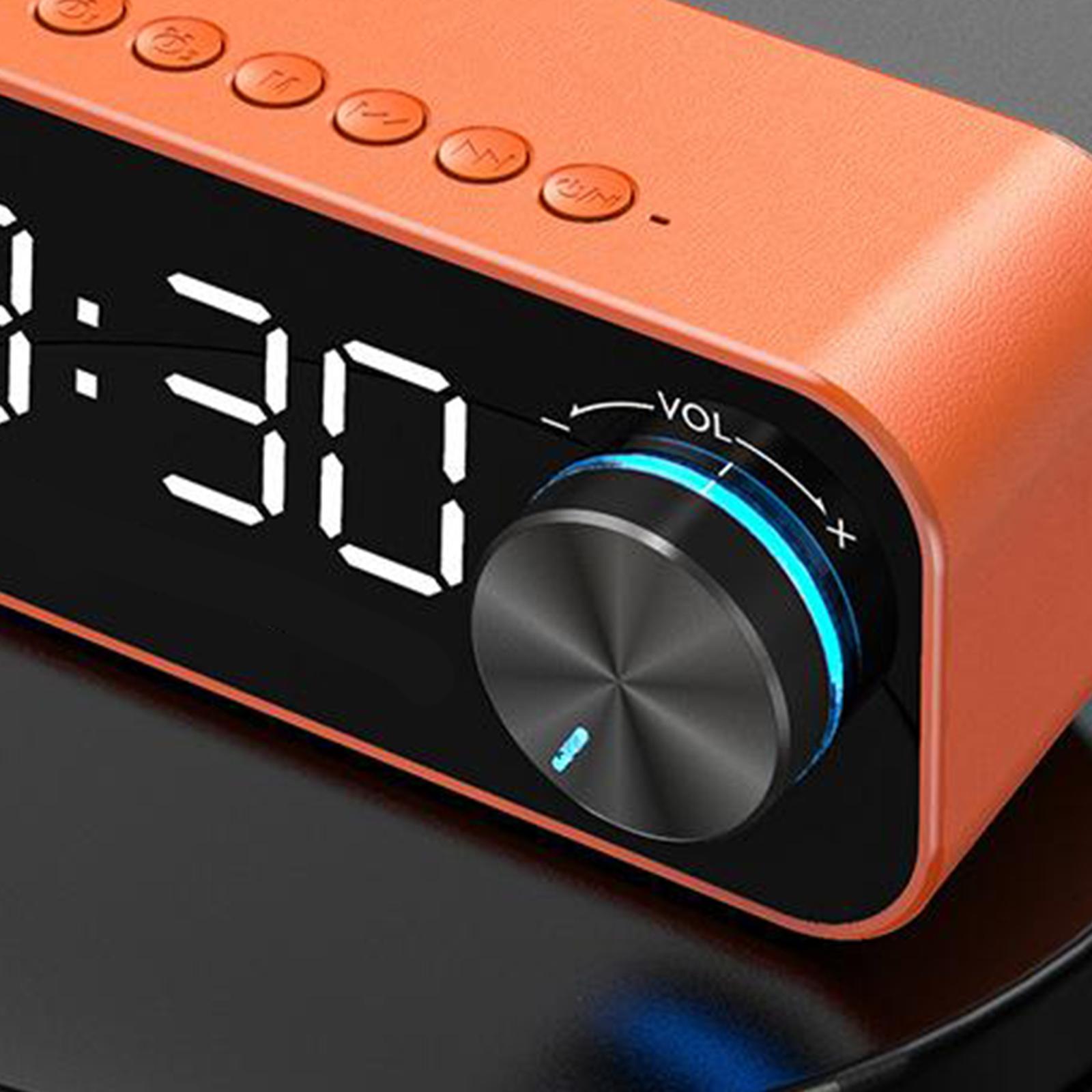 Dual  Clock Bluetooth Mirror with Stereo Speaker Timer Desktop Black